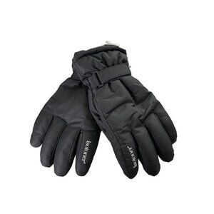 NWT ISOTONER Black Winter Gloves Black Lined Velcro Adjustable Wrists Size XL